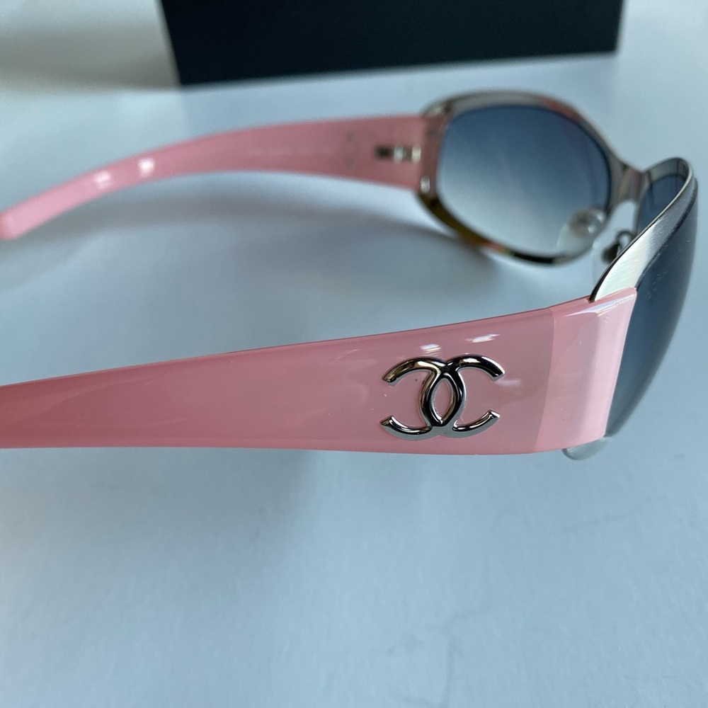 CHANEL Lt Pink Silver Sunglasses CC Logo 4116 - Picture 7 of 8